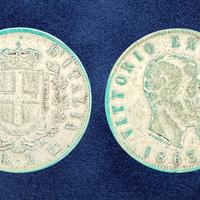 2 Lire 1863 N Napoli Regno d'Italia Argento moneta