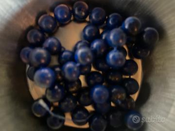 Perle vere di lapislazzuli blu cobalto