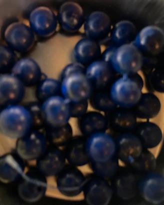 Perle vere di lapislazzuli blu cobalto