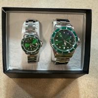 Orologio coppia verde