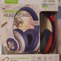 Cuffie Wireless G-1248 bluetooth colore rosso blu