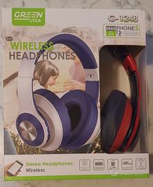 Cuffie Wireless G-1248 bluetooth colore rosso blu