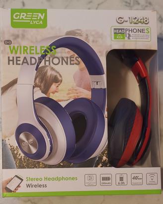 Cuffie Wireless G-1248 bluetooth colore rosso blu