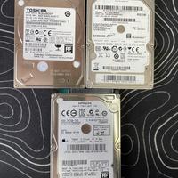 3 hard disk 2.5 7 da 750gb di varie marche