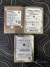 3 hard disk 2.5 7 da 750gb di varie marche