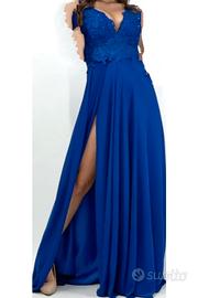 abito da damigella color bluette