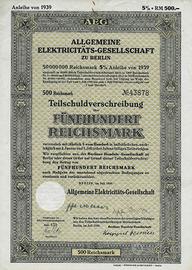 1939 AEG * MARCHIO STORICO bond fior di conio