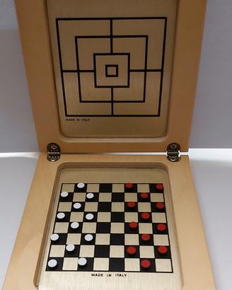 Giochi Mulino e Dama in legno e gioco del tris