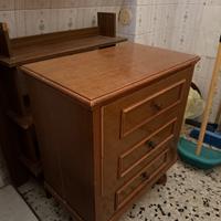 Mobiletto / Comodino Alto in Legno con 3 Cassetti