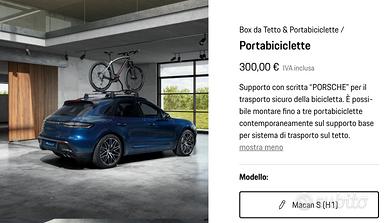 Portabiciclette originali PORSCHE per MacanS (H1)