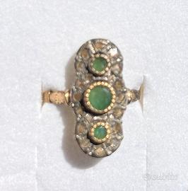 Anello vintage oro e smeraldi