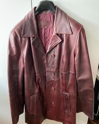 Giaccone in cuoio bordeaux