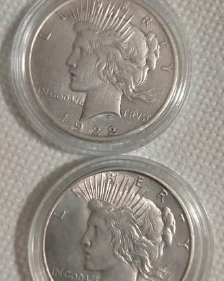 2 monte dollaro peace argento 900%