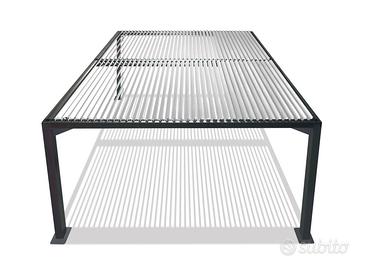 Pergola gazebo 3x3 metri in alluminio Nero/Bianco