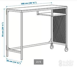 Scrivania Ikea con rotelle