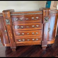 Comò a Mezzaluna Art Déco Originale – Marmo Nero