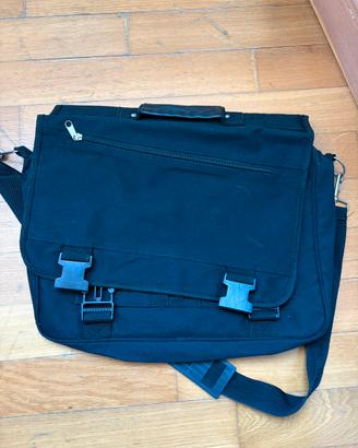 Borsa a tracolla porta pc con manico in pelle