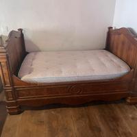 Antico letto francese in noce anni 20 + materasso