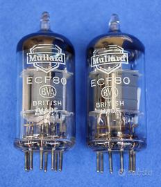 ■Coppia Valvole Mullard ECF80 BVA Testate>100% NOS