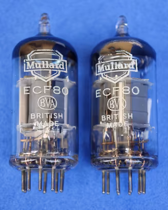 ■Coppia Valvole Mullard ECF80 BVA Testate>100% NOS