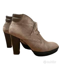 Hogan ankle boots, stivaletti camoscio con tacco