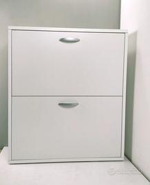 Scarpiera 2 ante doppia profondità bianca L. 73