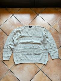 Maglione vintage textured knit panna oversize- M