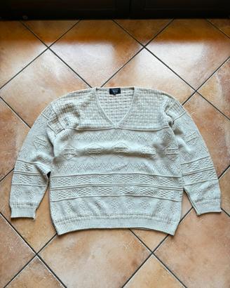 Maglione vintage textured knit panna oversize- M