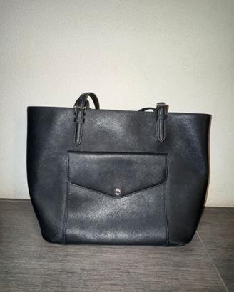 Borsa shopper Michael Kors nera saffiano con tasca