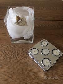 Espositore vetro/portacandele/contenitore