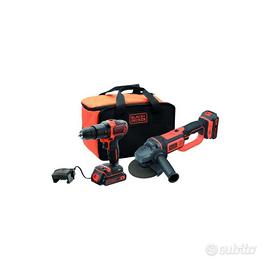 BLACK&DECKER Trapano+Smerigliatrice+2 batterie 2ah