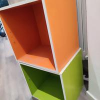 letto singolo alto e cubi