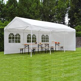 Gazebo per feste  3x6 metri, bianco con pareti