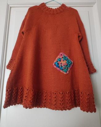 Abito maglia bambina ferri 