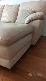 Divano in pelle chaise longue destro