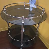 Tavolino vetro e metallo porta liquori