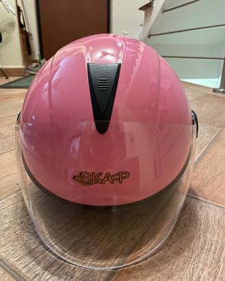 Casco jet rosa