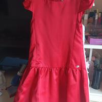 vestito in raso bimba rosso
