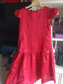 vestito in raso bimba rosso