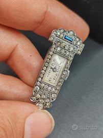 orologio spilla vintage argento 
