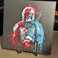 Quadro 3D The Mandalorian Rosso/Blu 20x20