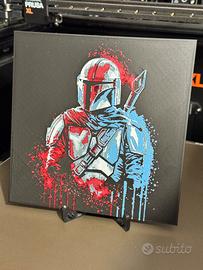 Quadro 3D The Mandalorian Rosso/Blu 20x20
