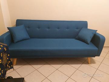Divano letto blu petrolio come nuovo