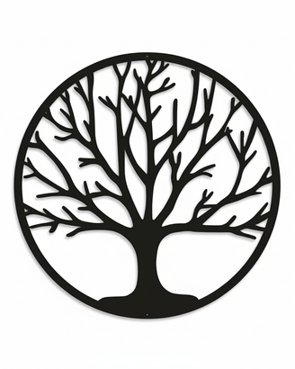 Decorazione da Parete Albero Vita in Metallo 80x80