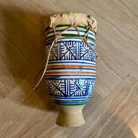 Bongo Africano Raro Ceramica Pelle