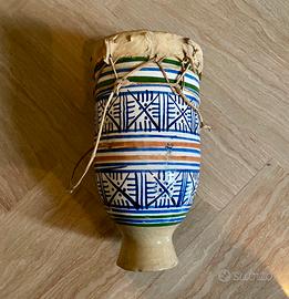 Bongo Africano Raro Ceramica Pelle