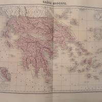 Carta geografica originale dell'Ottocento 