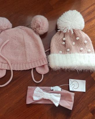 2 Cappellini Neonata rosa BRUMS e CHICCO