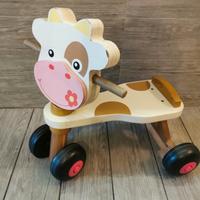 triciclo in legno "Mucca" – Primi Passi e Gioco