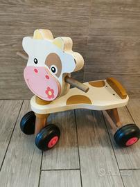 triciclo in legno "Mucca" – Primi Passi e Gioco
